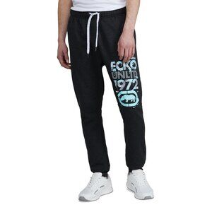 ECKO UNLTD FLEECE JOGGER PANTS MEN'S WITH POCKETS SIZE L GREY RHINO LOGO PRINT